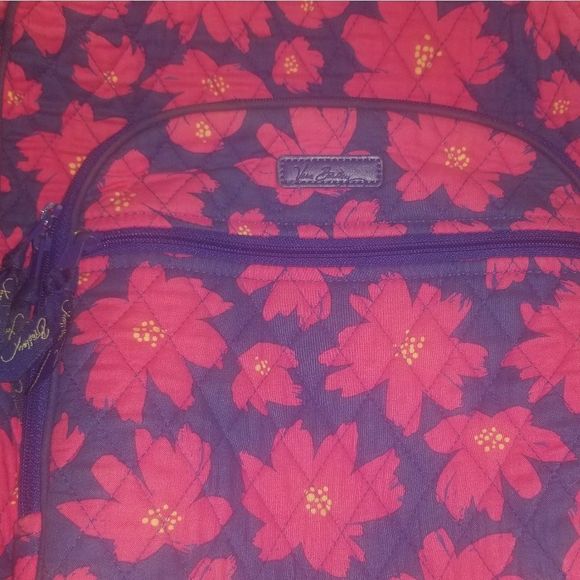 Vera Bradley💜Tropical Flower Design Pink and Purple Backpack - Picture 9 of 10